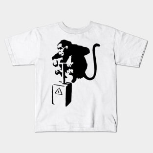 Monkey Detonate Stencil Kids T-Shirt